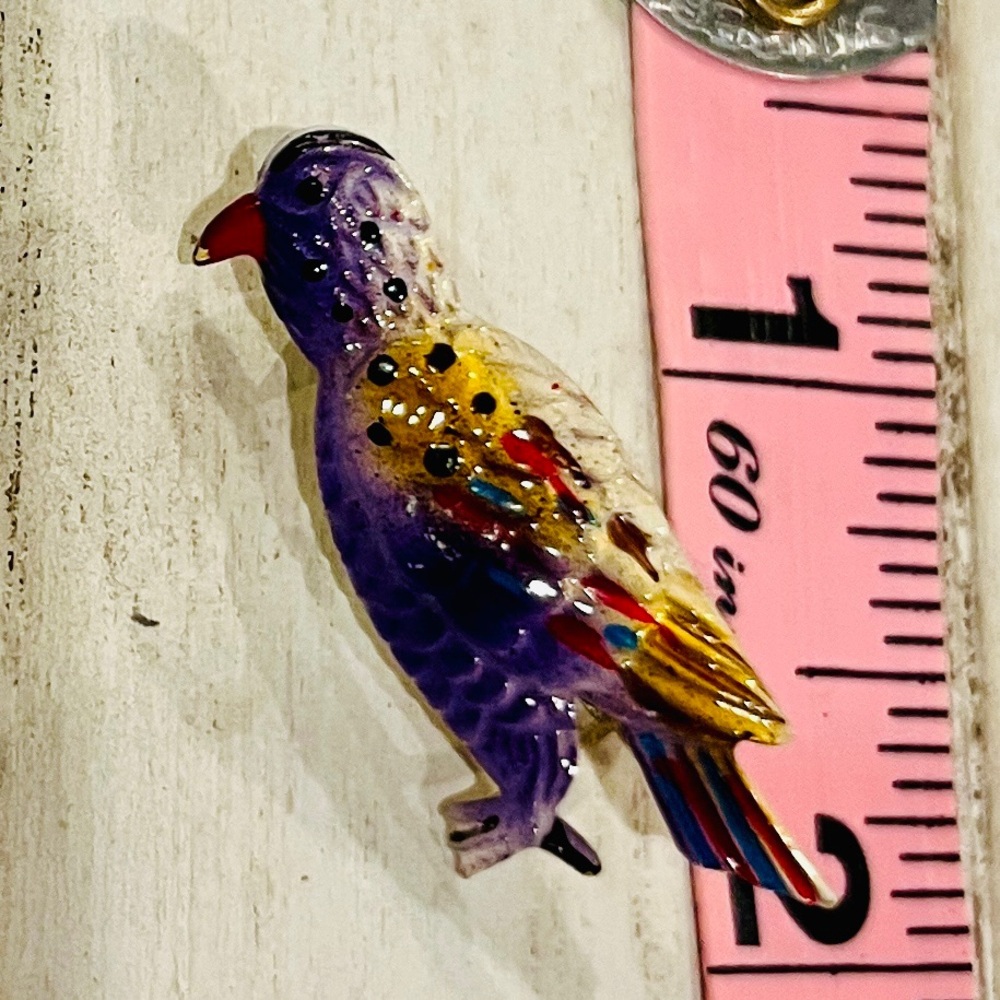 Vintage Colorful Bird Brooch